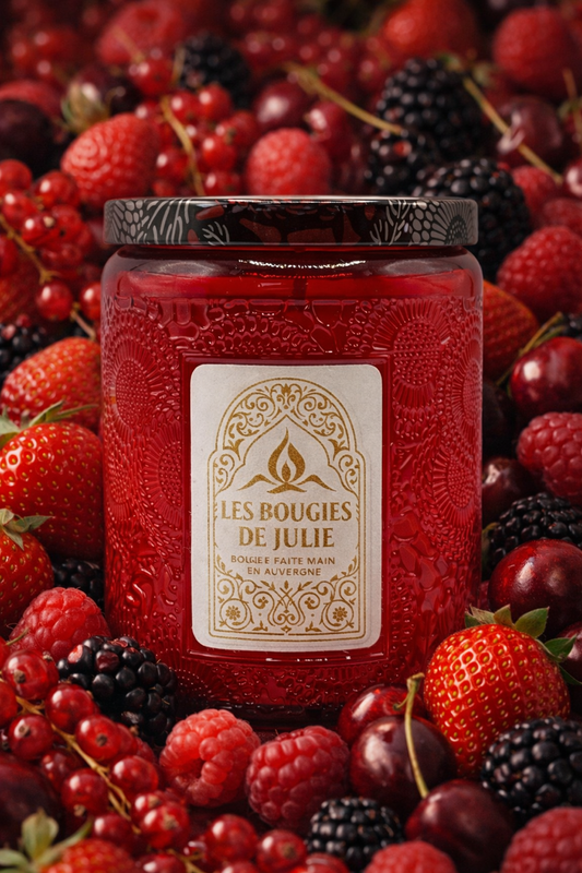 Bougie Parfumée Fruits Rouges - Bougie artisanale aux parfums de Grasse