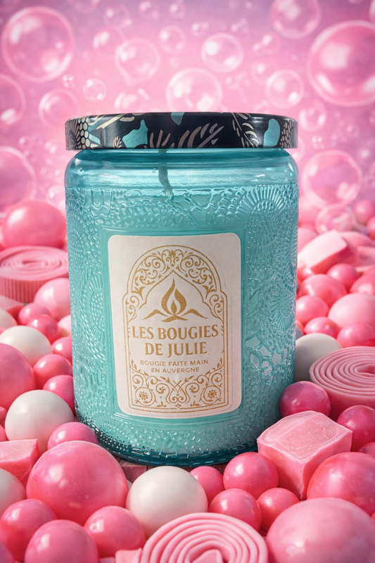 Bougie Parfumée Bubble Gum - Bougie artisanale aux parfums de Grasse