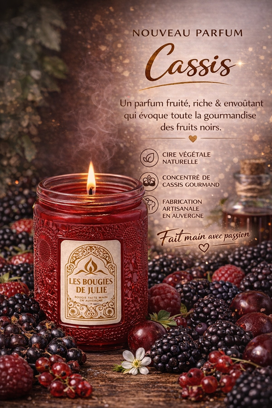 Bougie Parfumée Cassis - Bougie artisanale aux parfums de Grasse