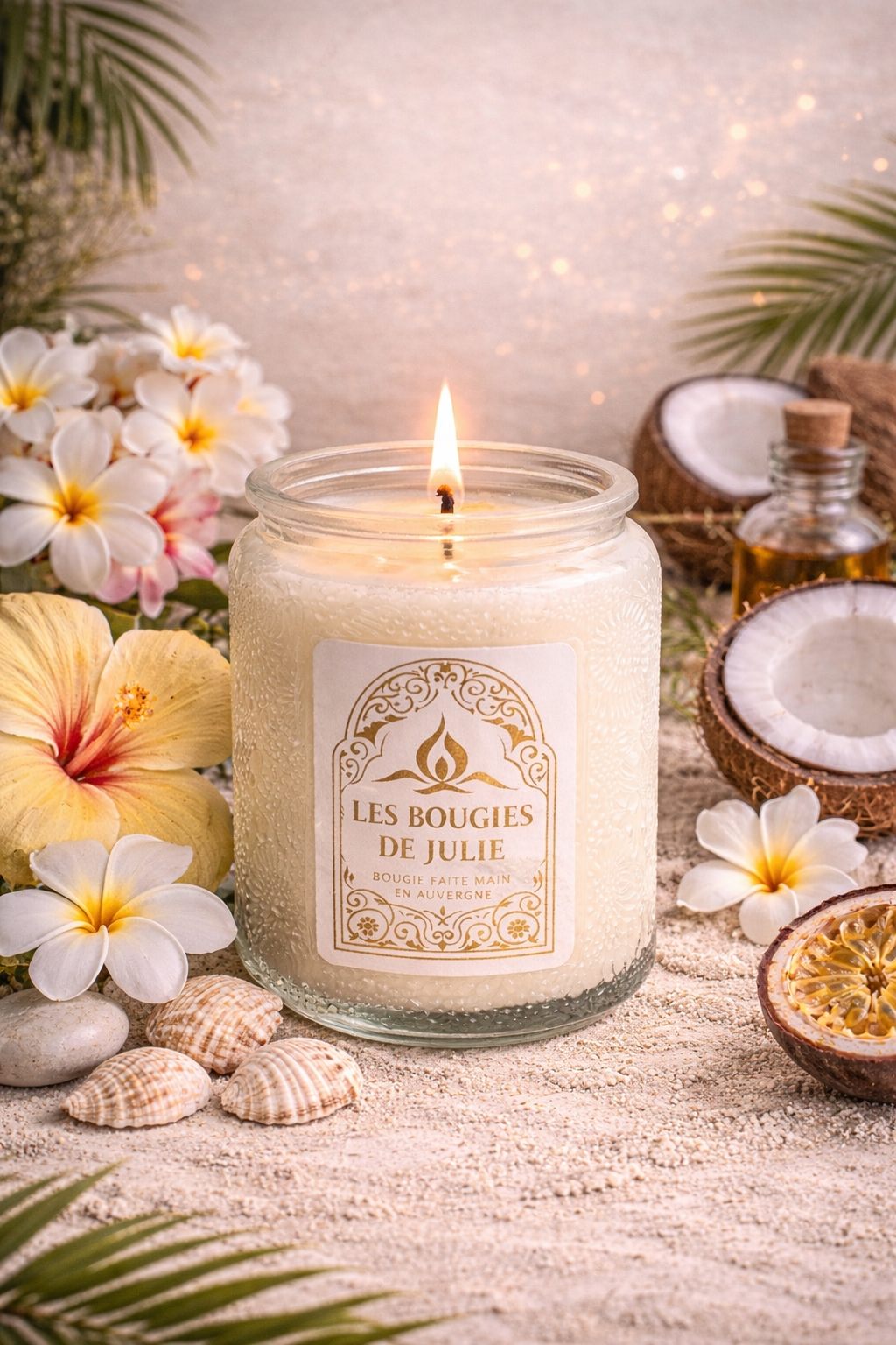 Bougie parfumée Fleur des Îles - Bougie artisanale aux parfums de Grasse