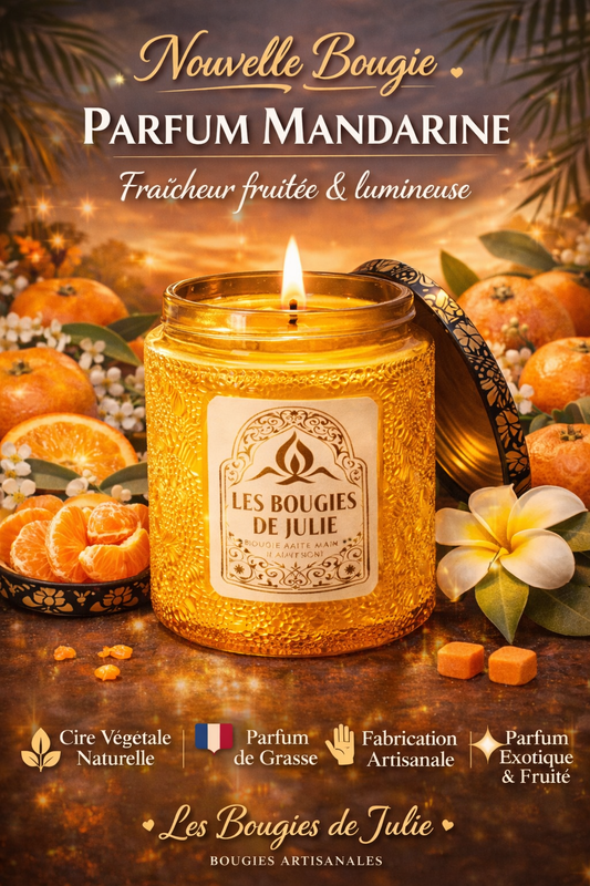 Bougie parfumée Mandarine - Bougie artisanale aux parfums de Grasse